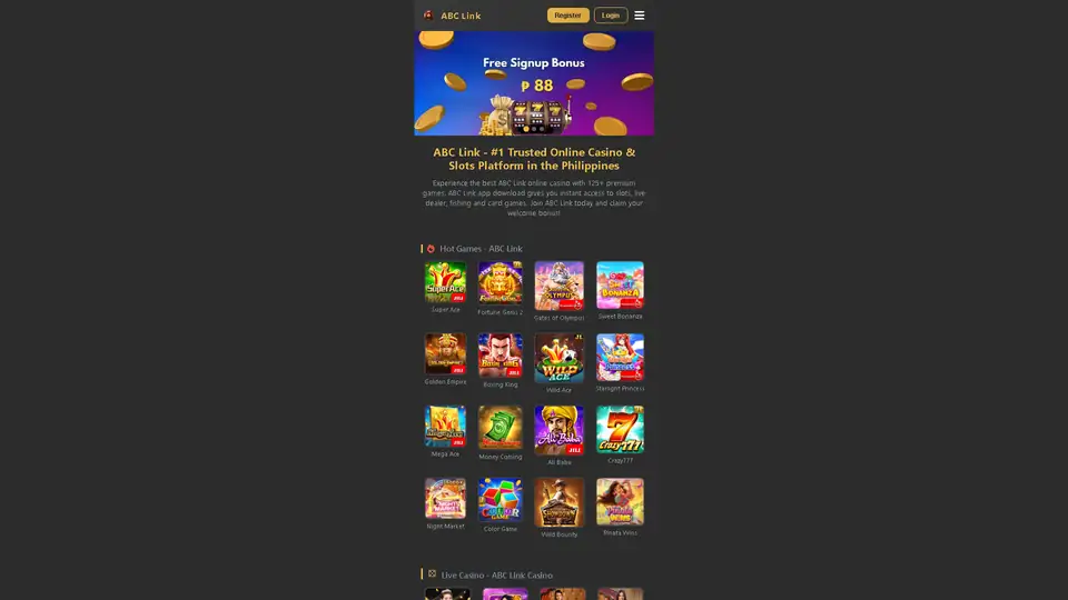 ABC Link homepage preview