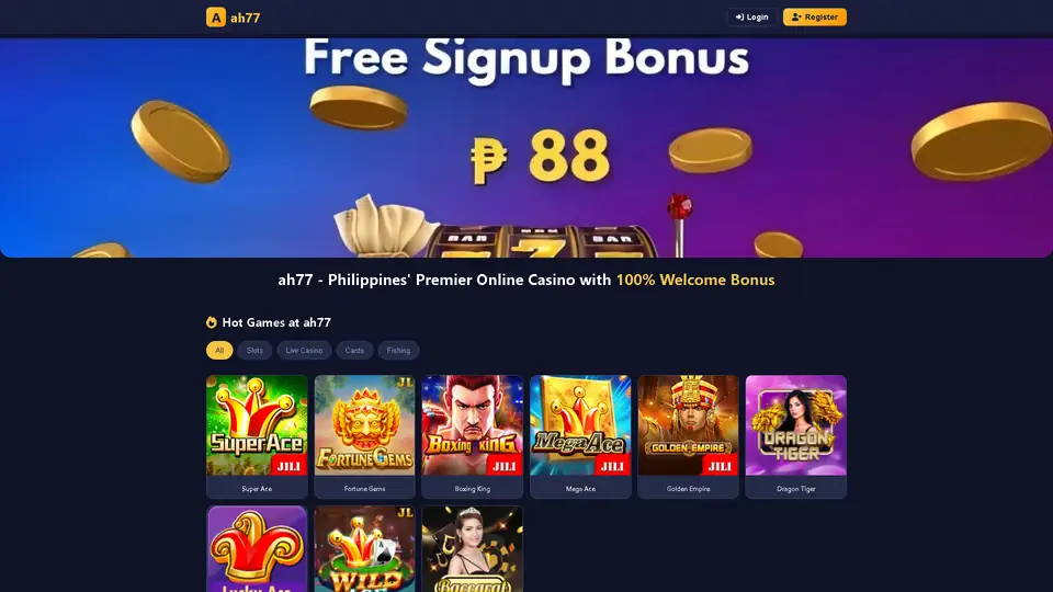 ah77 homepage snapshot