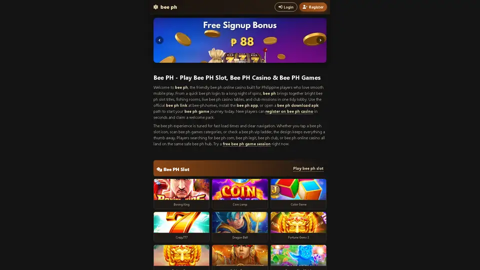 Bee PH homepage preview