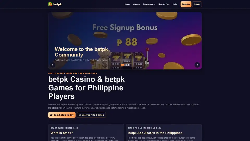 betpk homepage preview