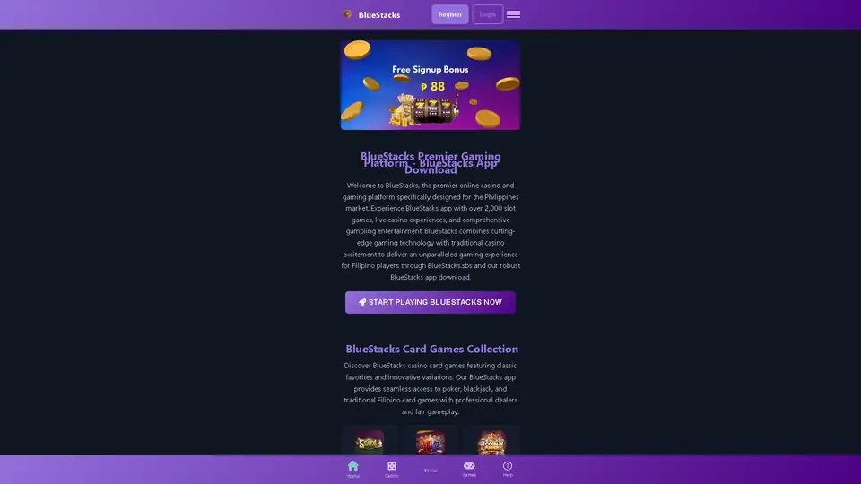 bluestacks homepage snapshot