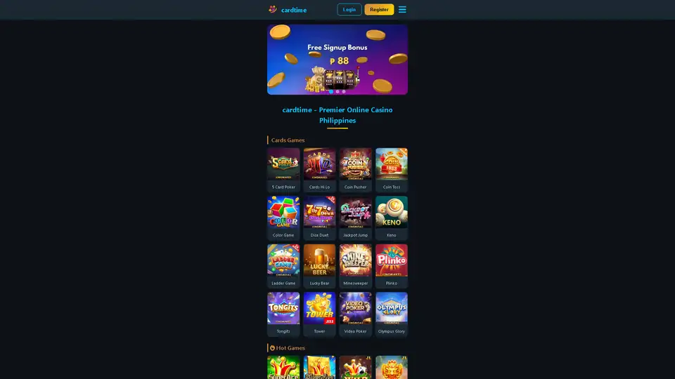 cardtime homepage snapshot