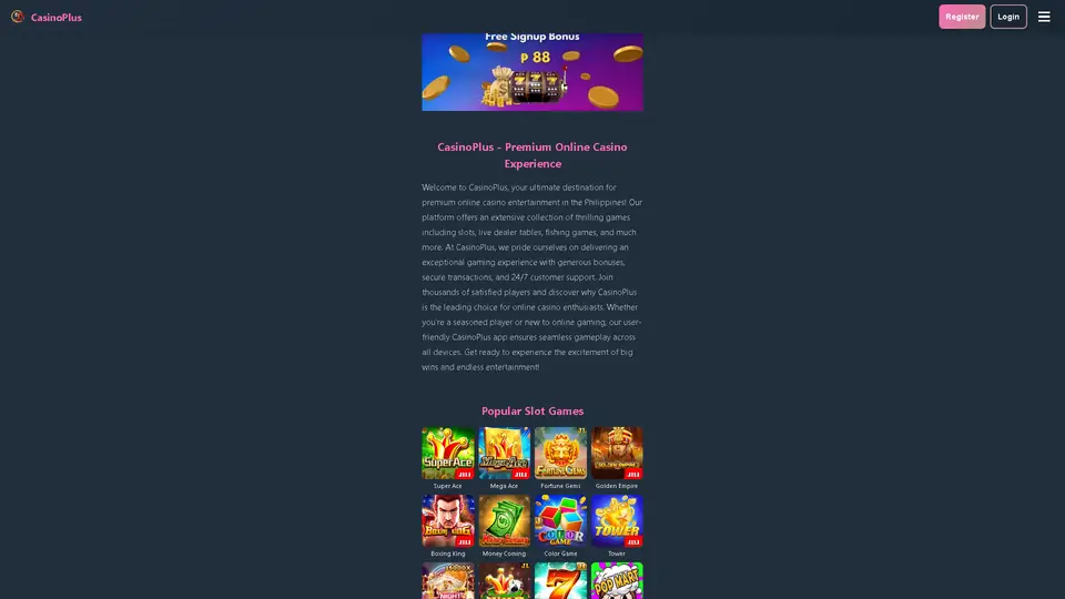 casinoplus homepage snapshot