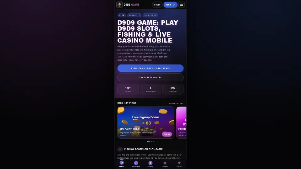 d9d9 game homepage snapshot
