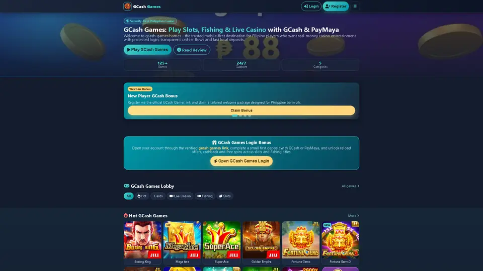 gcash games homepage snapshot