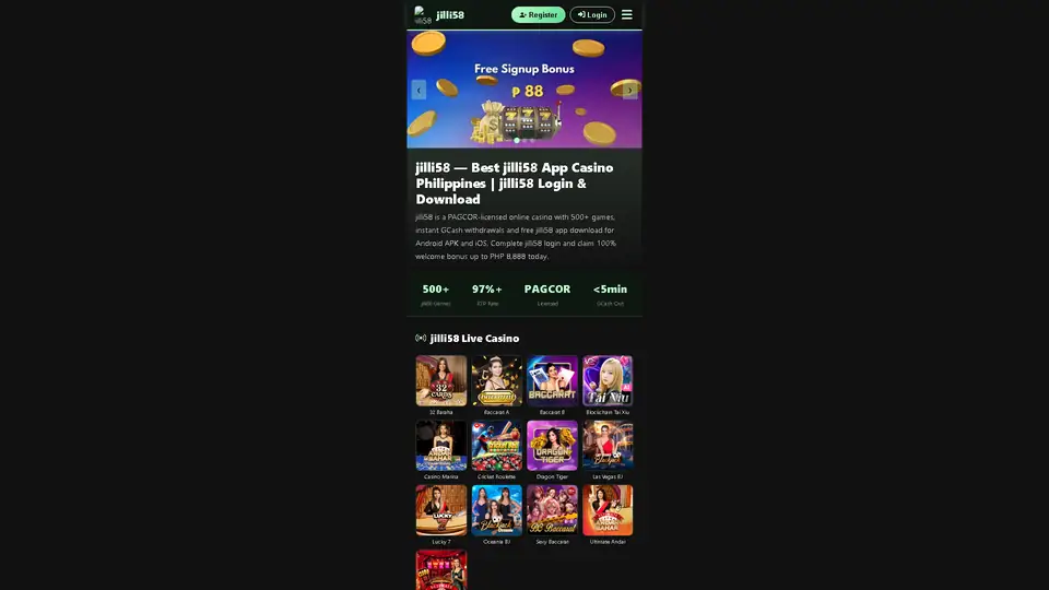 Jilli58 homepage preview
