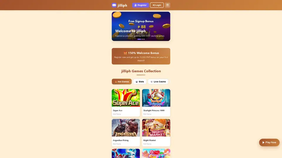 Jilliph homepage preview