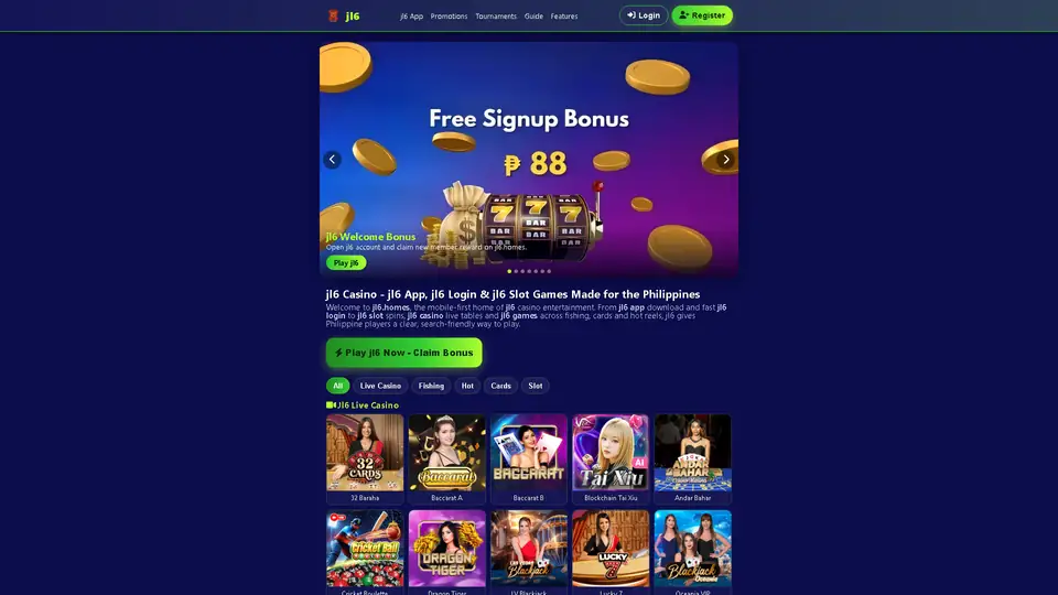 jl6 homepage snapshot