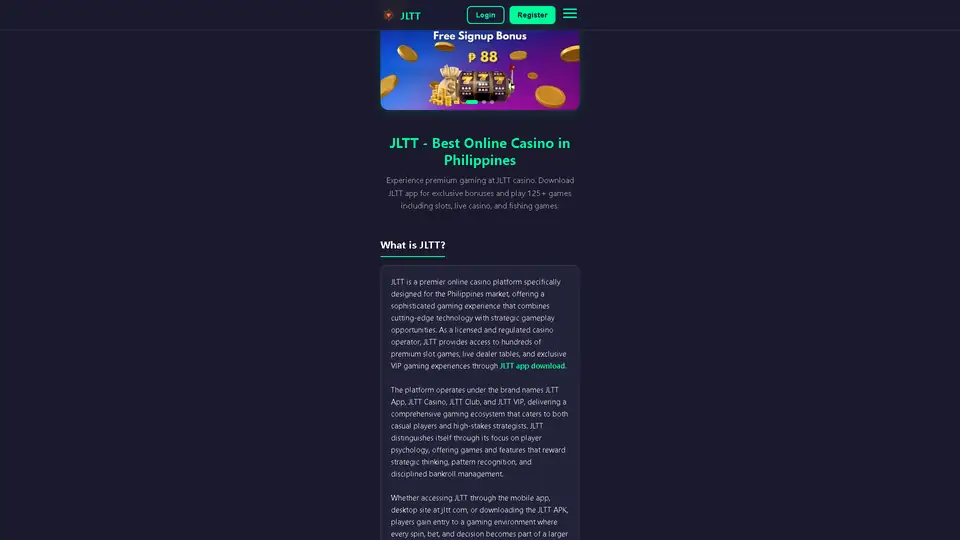 jltt homepage snapshot