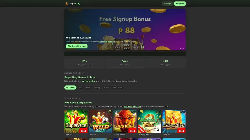 Kuya King homepage snapshot