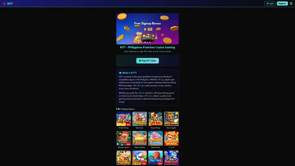 N77 homepage preview