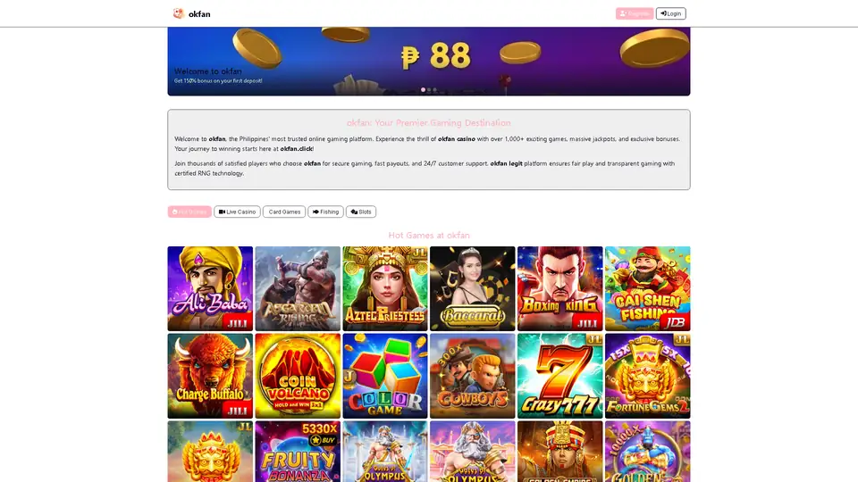 okfan homepage snapshot