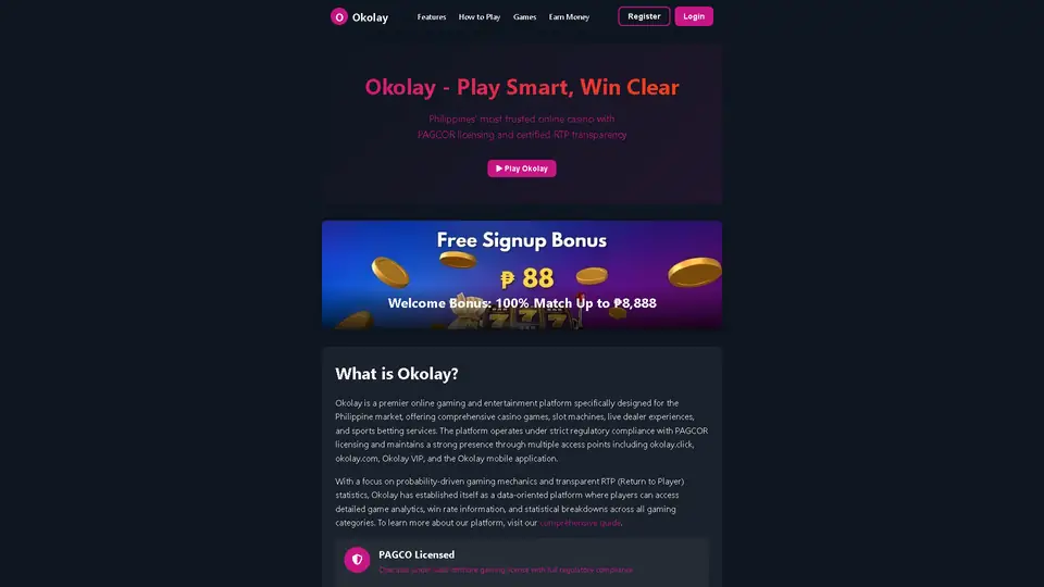 okolay homepage snapshot