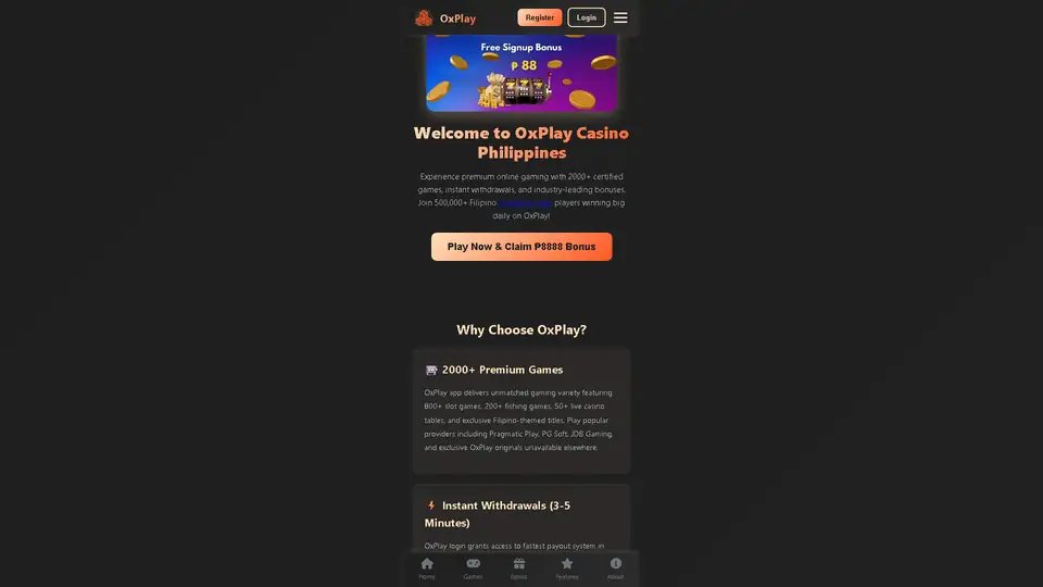 oxplay homepage snapshot