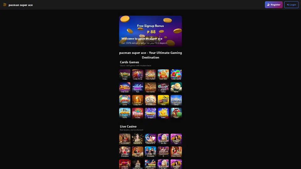pacman super ace homepage snapshot