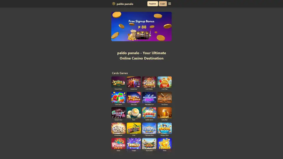 Paldo Panalo homepage preview