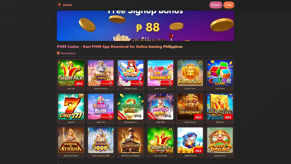 PH99 homepage preview