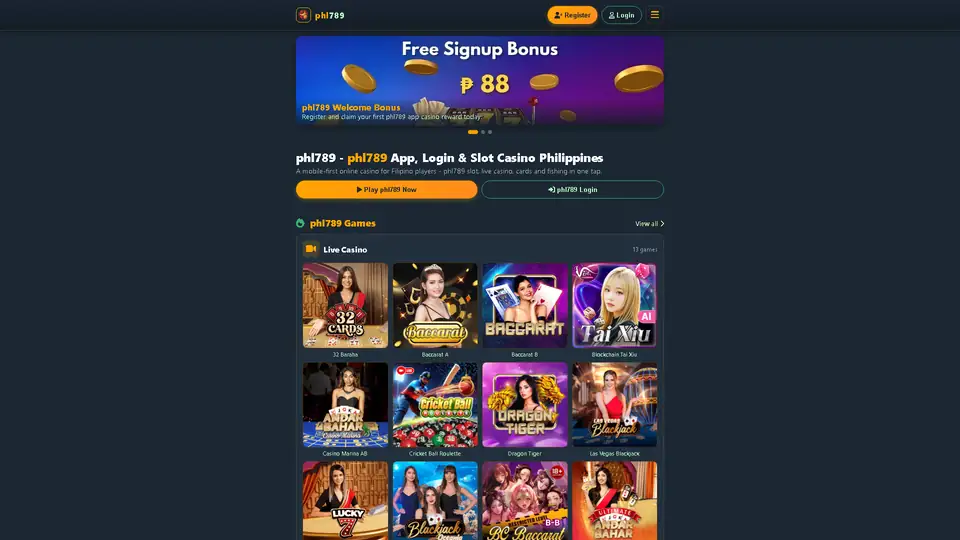 phl789 homepage snapshot