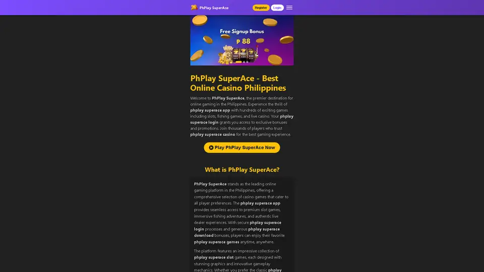 PhPlay SuperAce homepage preview