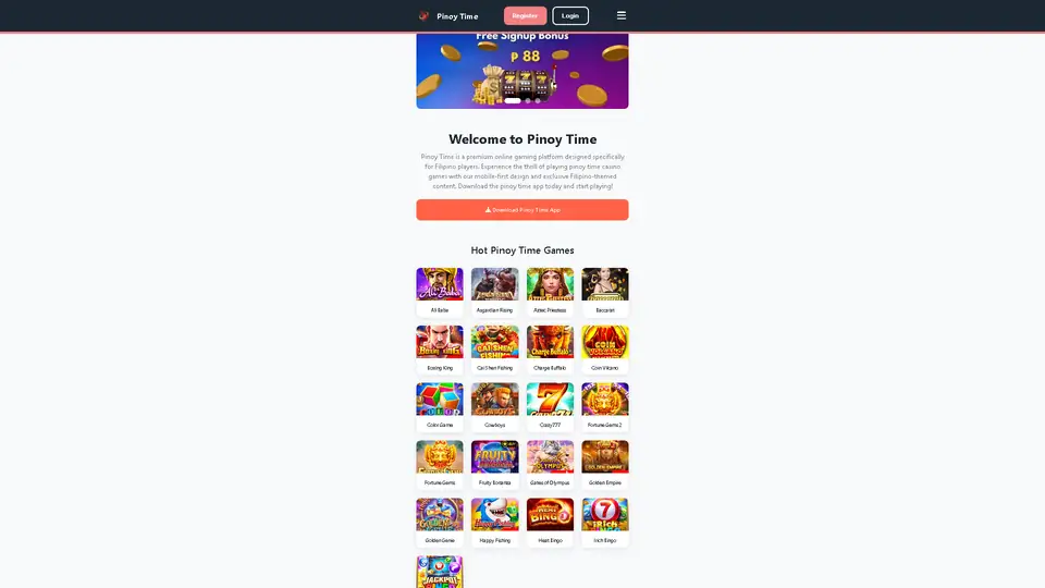 Pinoy Time homepage preview