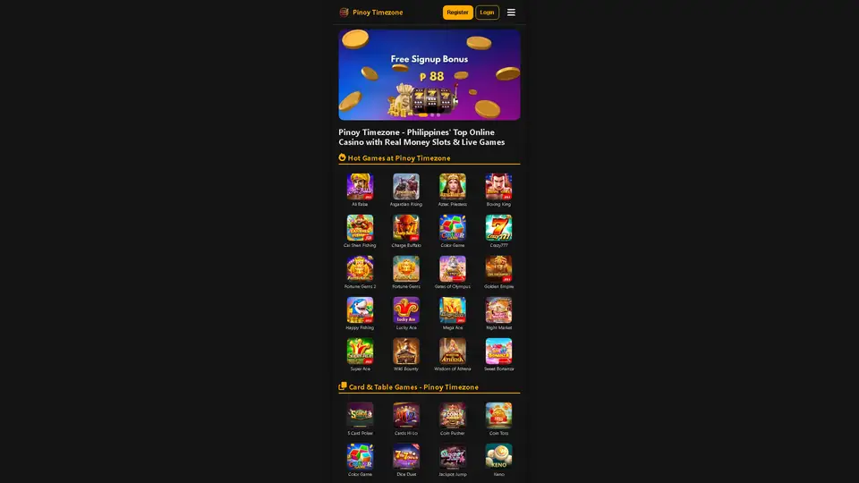 Pinoy Timezone homepage snapshot