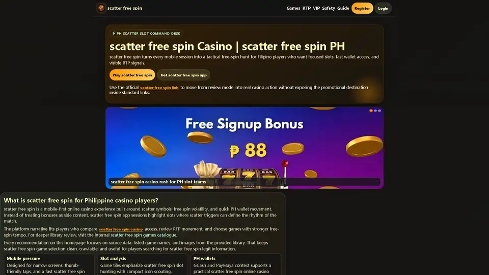 Scatter Free Spin homepage preview