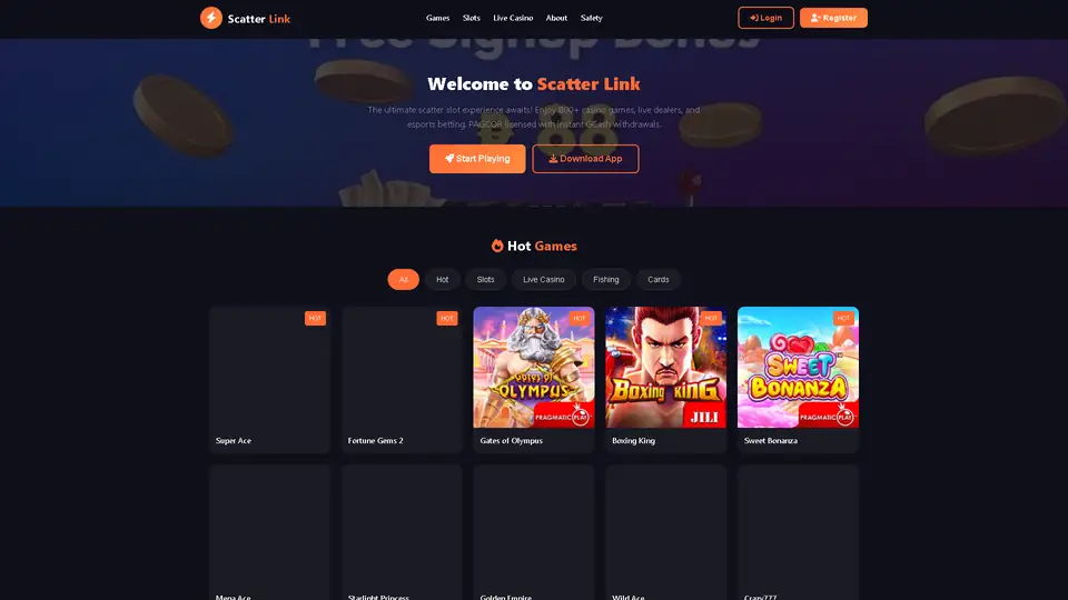 scatter link homepage snapshot